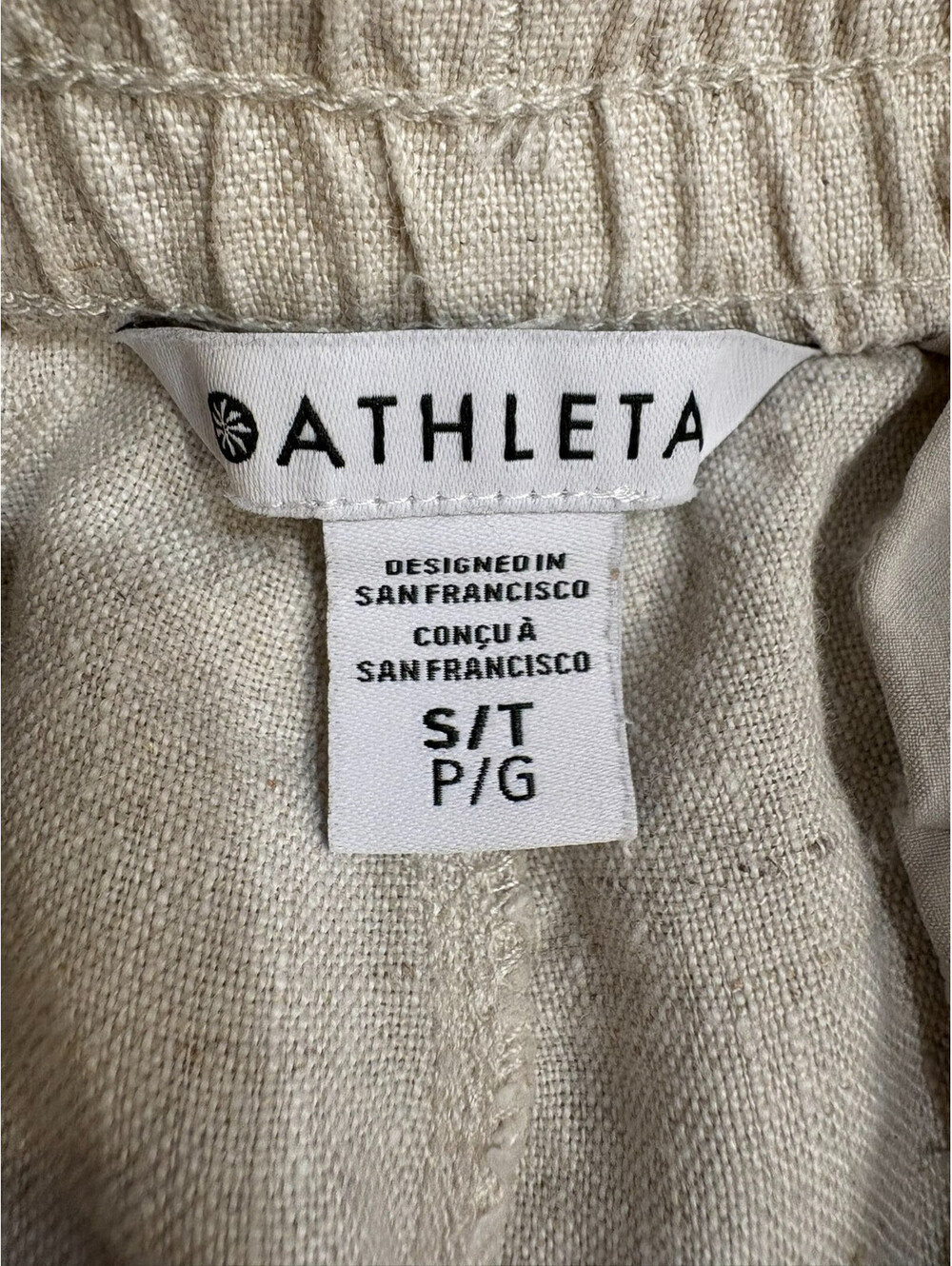 Athleta Women’s Small/Tall Retreat 100% Linen High Rise Wide Leg Pants EUC - Picture 3 of 9